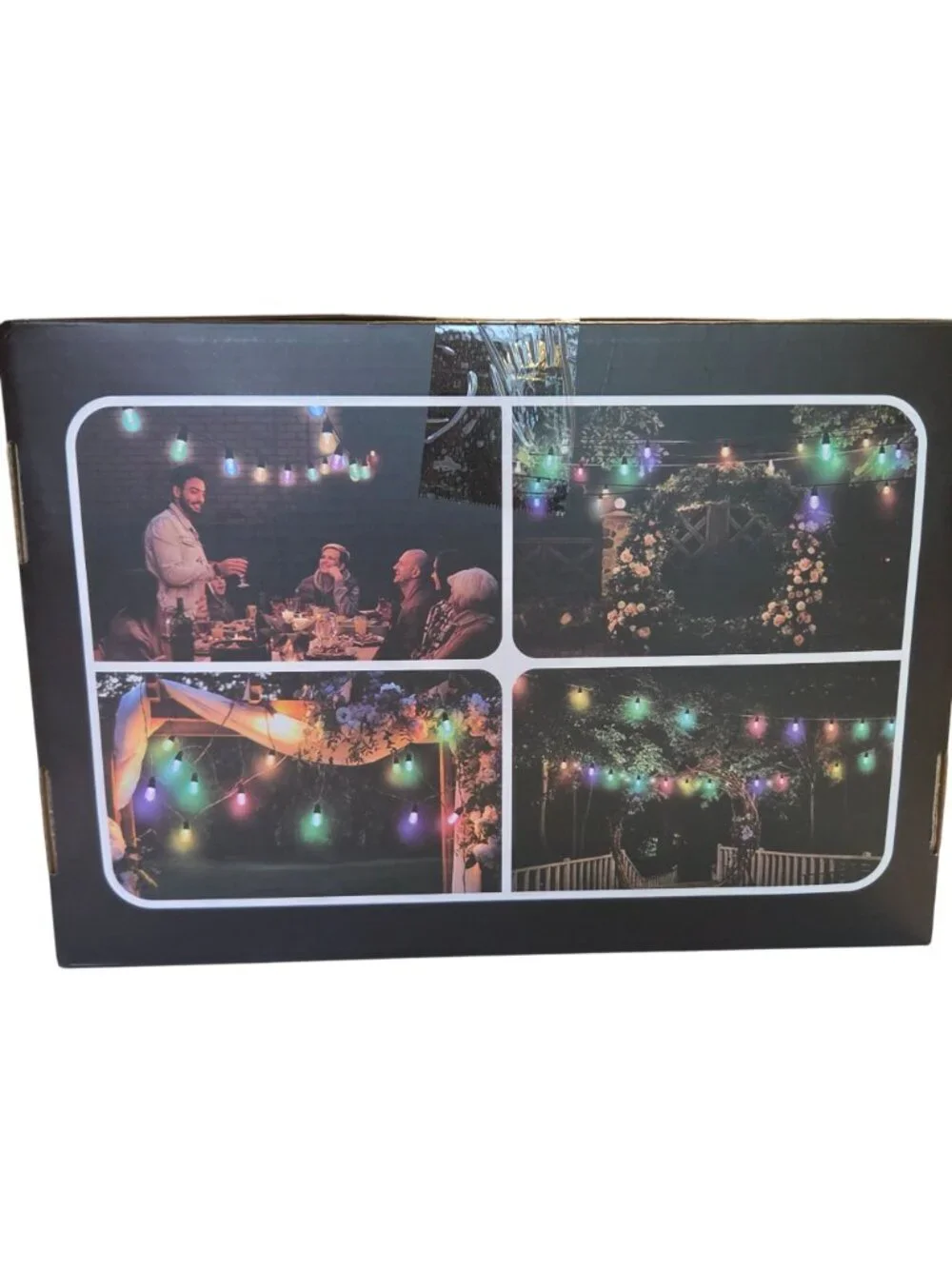 Outdoor String Lights 50FT- 20 RGBW LED Bulbs Dimmable & Waterproof App & Remote
